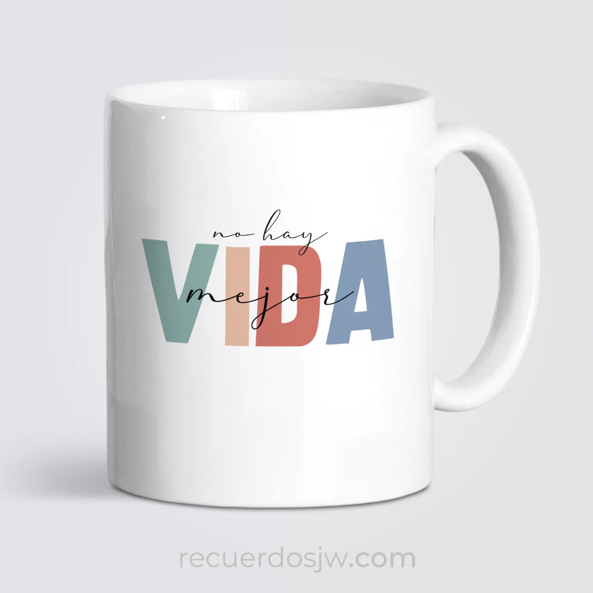 Bonita taza con texto para reglar a un precursor o a un siervo de tiempo completo. Impreso con la celebre frase "No hay vida mejor" para regalar en una clase de precursores o una reunión con precursores.